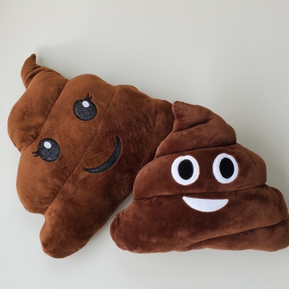 Justice Other - Set of 2 poop emoji decor pillows